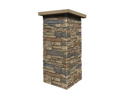 C139-ALPINE Deep Stacked Stone Column Wrap (Caps S...