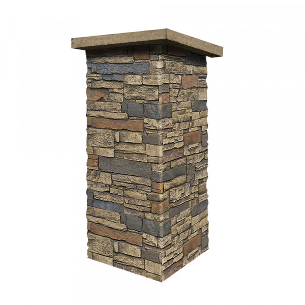 C139-ALPINE Deep Stacked Stone Column Wrap (Caps S...