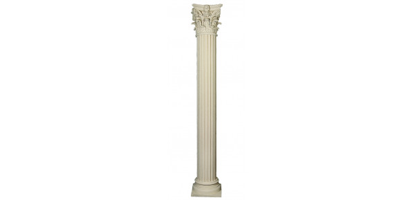 12" FLUTED Full Shaft W/Corinthian Cap & Hightop Base 118"H